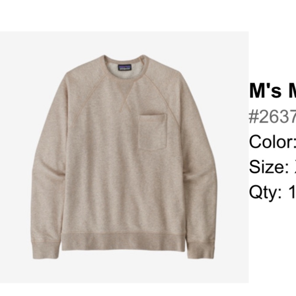 Patagonia Men's Beige Crewneck Sweater